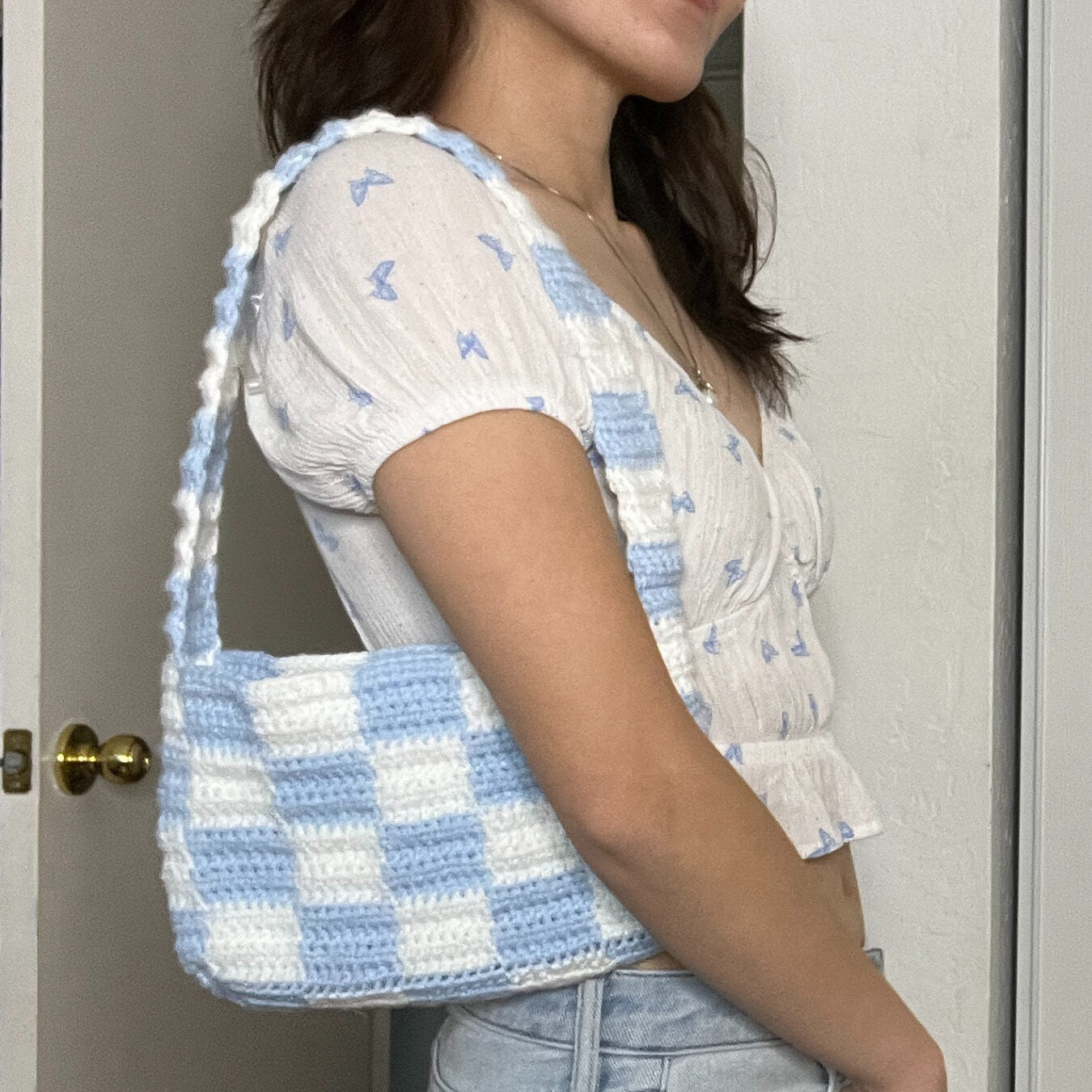 Checkered Shoulder Bag Crochet Pattern