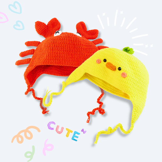 Crabby & Duckie Hat Duo Crochet Pattern
