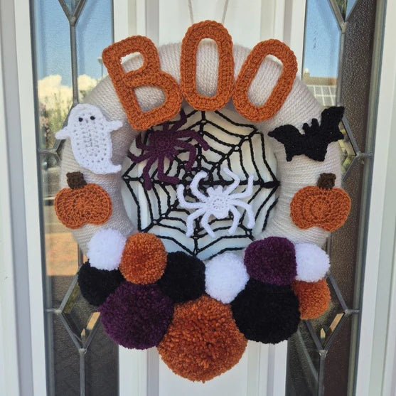 Spooky Boo Wreath Crochet Pattern