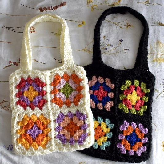 Granny Squares Tote Bag Crochet Pattern