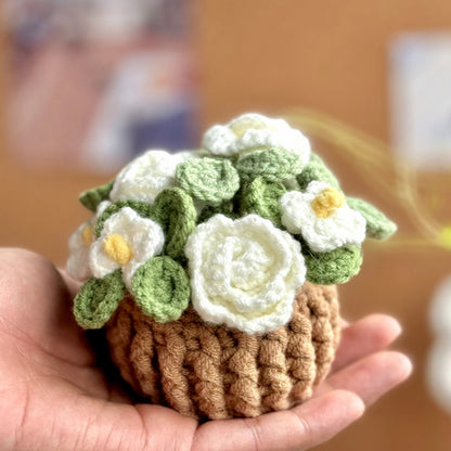 White Rosie Basket Crochet Pattern
