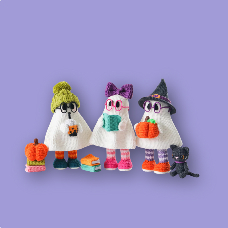 Halloween Ghosts & Friends:  4-in-1 Crochet Pattern