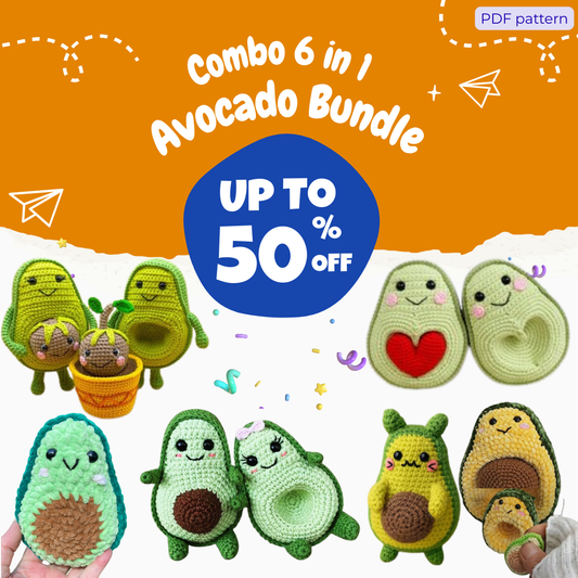 Combo 6 in 1 Avocado Bundle Crochet Pattern