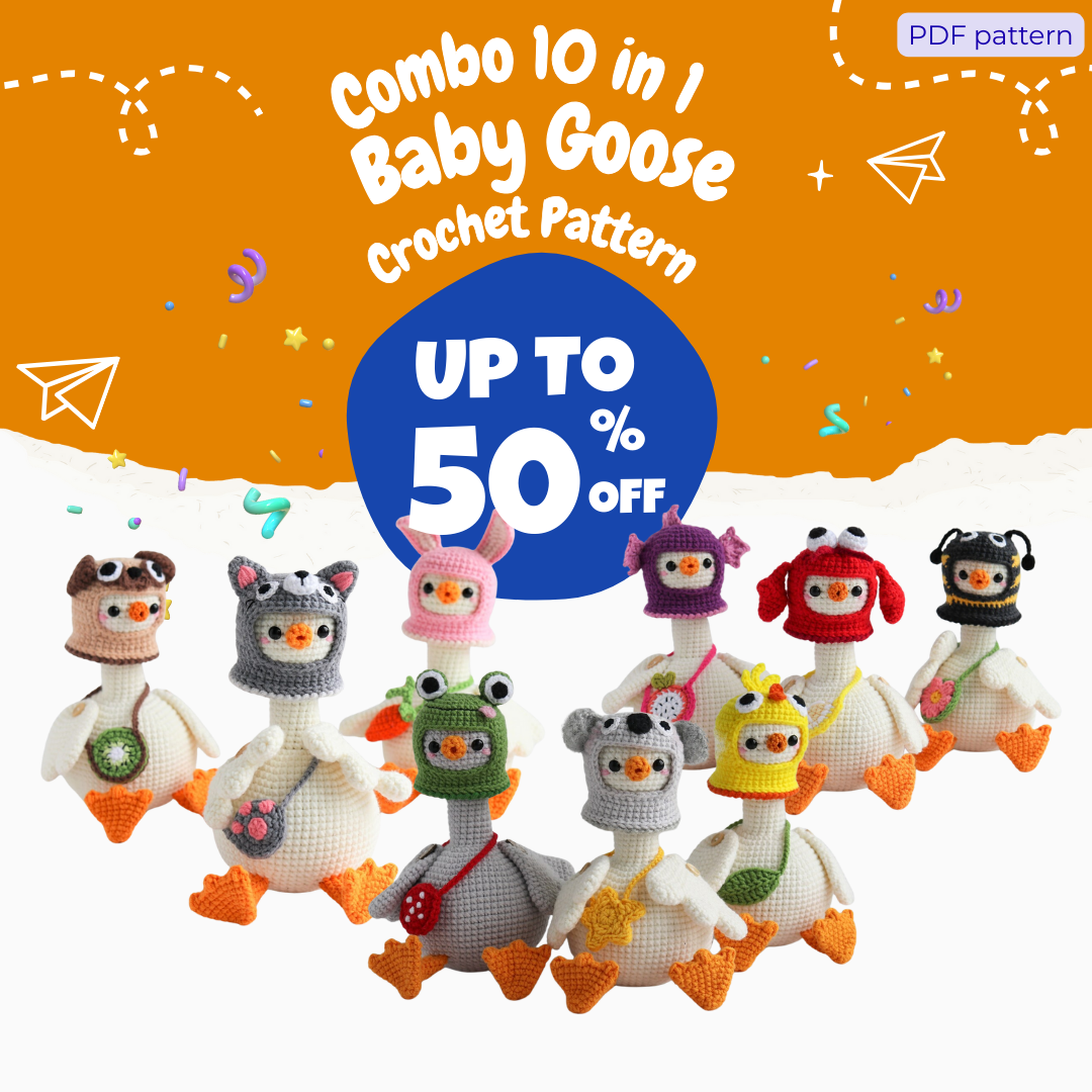 Combo 9 in 1 Baby Goose  Crochet Pattern