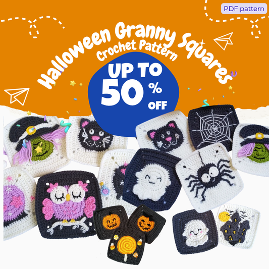 Halloween Granny Squares Crochet Pattern