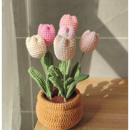 Tulip Flowerpot Crochet Pattern